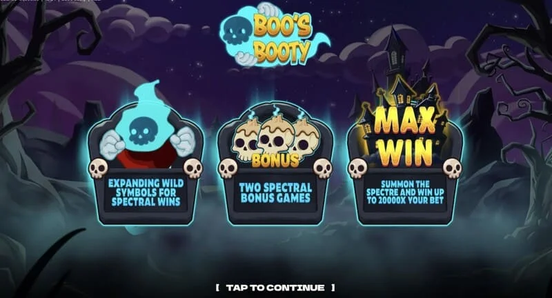Boo's Booty - πίνακας λειτουργιών μπόνους και Feature Buy